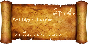 Szilágyi Lestár névjegykártya